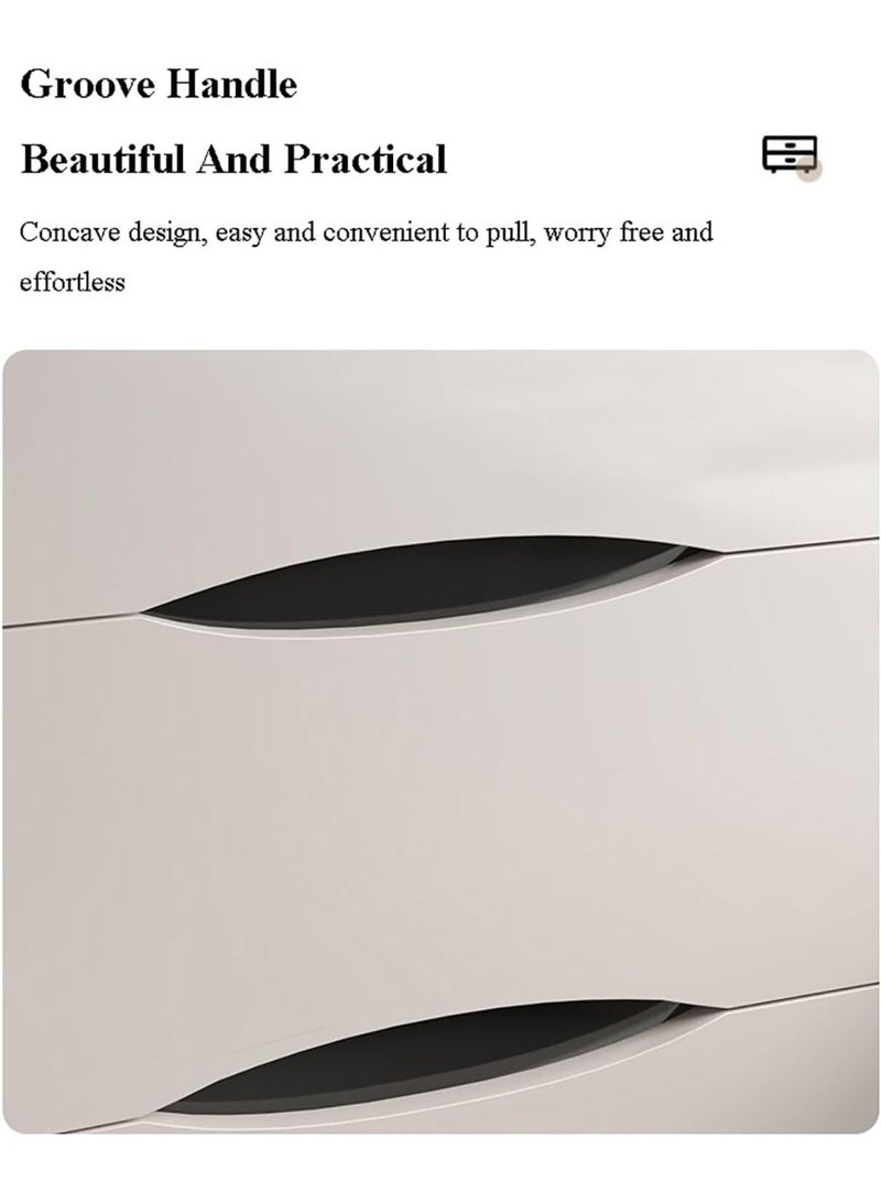 شو وو طاولة جانبية بجانب السرير مع 2 درج للتخزين، خزانة تخزين جانبية بتصميم بسيط لغرفة النوم وغرفة المعيشة - Image 4